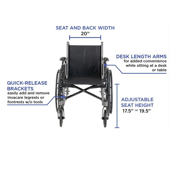 Front View of Invacare Tracer SX5 Wheelchair
